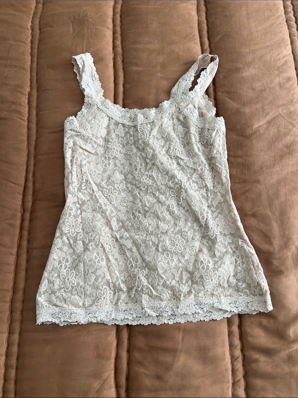 Hanky Panky Nude Floral Lace Tank
